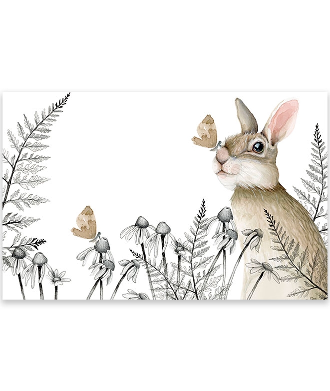 Mantel individual niños Retrato de un conejo - TenVinilo