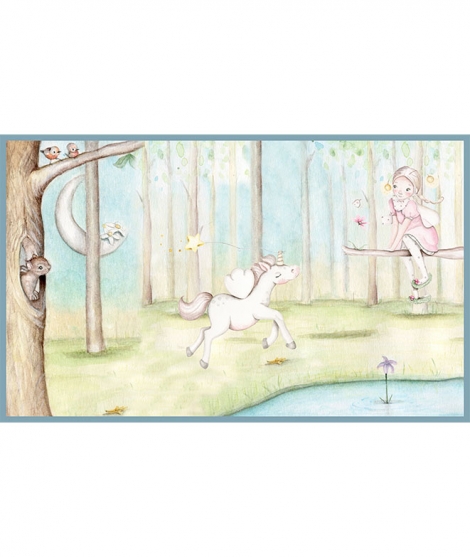 UNICORN AND FIREFLY Poster self - adhesive