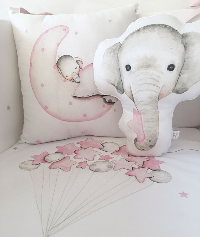 Elefante Coperta per neonata, Elefante, Lettino per culla a tema Elefante,  Coperta per bambini con motivo floreale rosa : : Prima infanzia