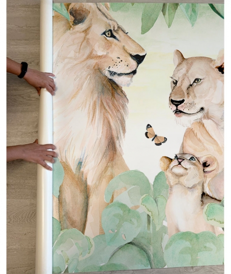 Vinyl Carpet FAMILY OF LIONS