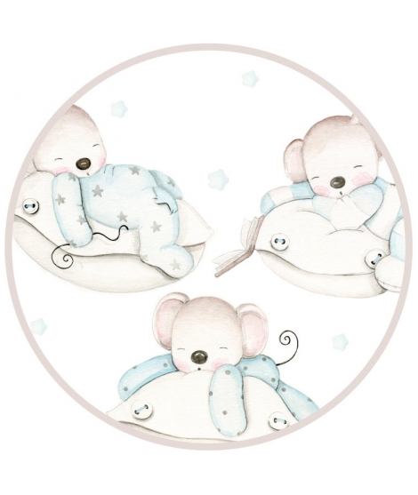 MICE BLUE ON THE PILLOWS Door adhesive plates