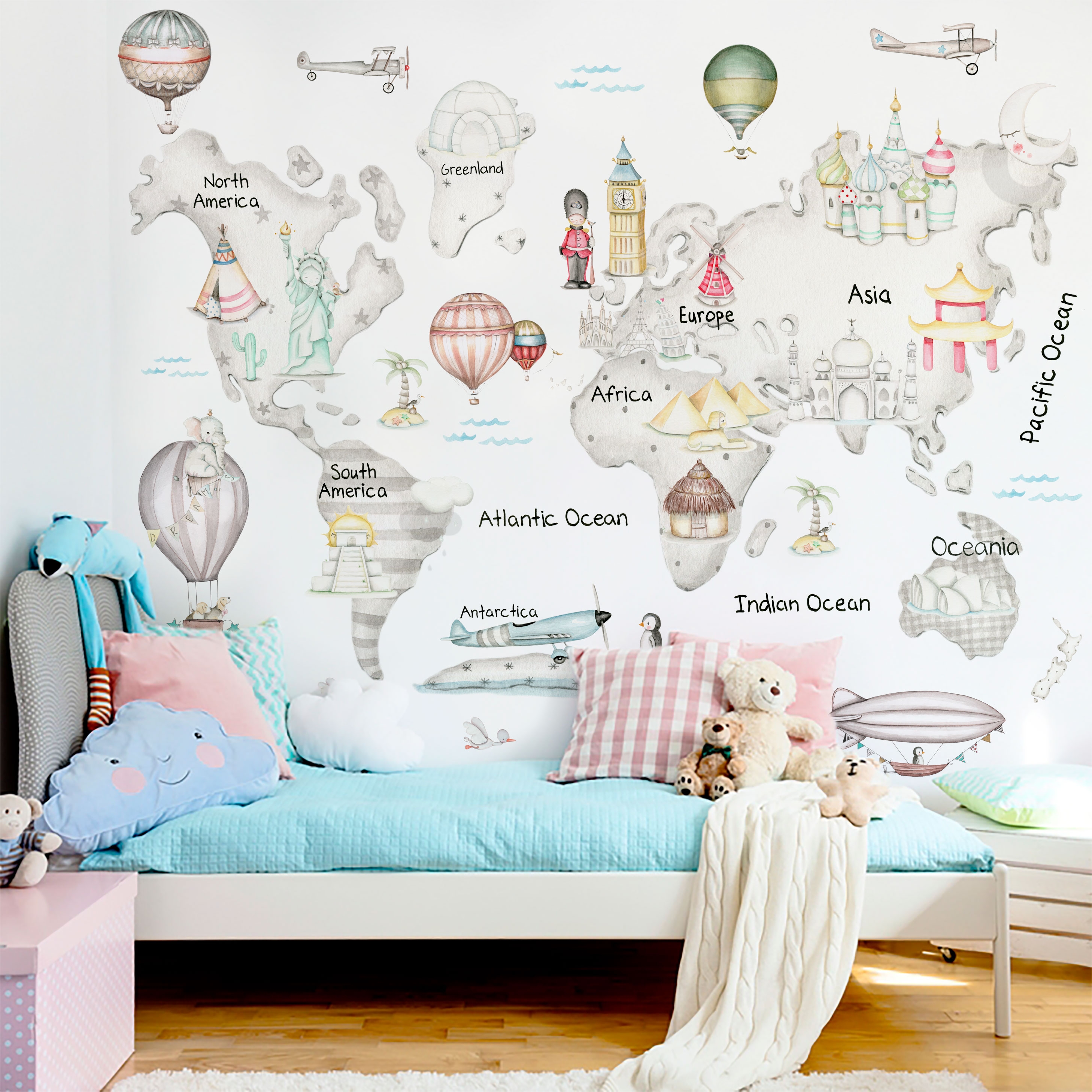 Mural arco iris, papel pintado infantil, decoración de pared habitación  infantil, diseño de pared, papel pintado, mural, diseño de pared,  autoadhesivo