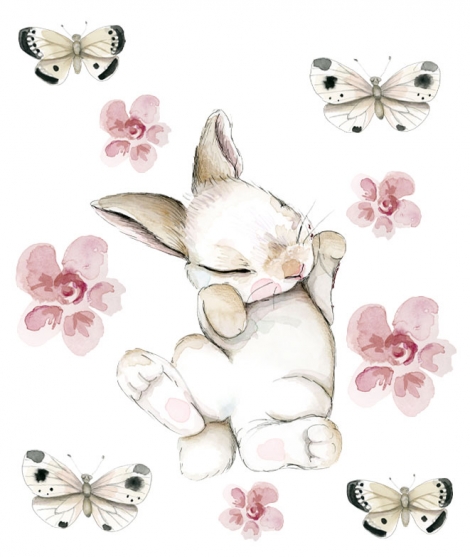 White Bunny - Customizable Children's Sticker