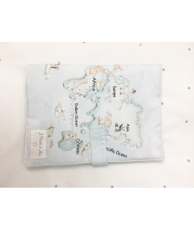 Portadocumenti Personalizzato Mappamondo azzurro - Il Mondo di Alex